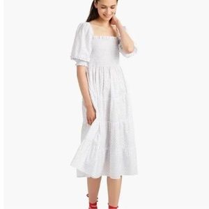 Hill House Nesli Nap Dress in White Pampelonne Paisley, Size 2XL